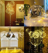 LED Balloons 10 Pack, Light Up Balloons 20 Inches Clear Helium Bobo Balloons, Glow Bubble Balloons with String Lights for Valentines Day Halloween Christmas Wedding Birthday Party Decoration - Glow-Paradise