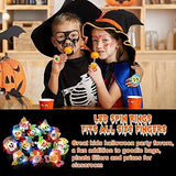 Halloween Spin LED Rings 12 Pack Fidget Light Up Rotating Rings Halloween Party Favors for Kids Skull Eyeball Ghost Spider Web Pumpkin Glow in The Dark Halloween Party Games Supplies Toys Gifts - Glow-Paradise