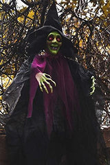 FUN LITTLE TOYS 44.4 Inches Halloween Hanging Animated Witch Eyes Bright, Outdoor Halloween Party Decoration, Halloween Hanging Decorations, Outdoor/Indoor, Lawn Decor - Glow-Paradise