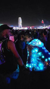 YONIYOWO Sequin 15 Color LED with Remote Jacket Womens Outer Wear Fancy Dress for Xmas Halloween Performence Costume (Jacket, L) - Glow-Paradise