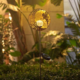 Tryme Garden Solar Lights Fairy Moon Star Glass Globe Pathway Stake Light Metal Angel Decor, Outdoor Decorative Lights Waterproof for Walkway, Yard, Lawn, Patio or Courtyard (Warm White) - Glow-Paradise