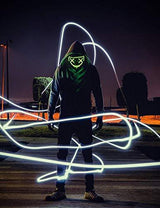 Depointer Halloween Scary Mask Cosplay Led Costume Mask EL Wire Light up Halloween Festival Party(Pink) - Glow-Paradise