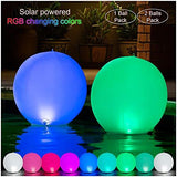 HAPIKAY Solar Floating Pool Lights - 14 Inch Inflatable and Waterproof LED Color Changing Light Orbs- Floats or Hang in Pool, Garden, Backyard, Patio, Party (1, English) - Glow-Paradise