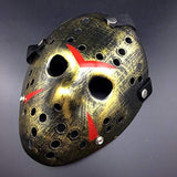 Wen XinRong Jason Mask Halloween Costume Horror Mask Cosplay Costume Mask Party Masquerade Props Mask (Gold) - Glow-Paradise