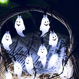 Qunlight Solar String Lights, Halloween Decoration Lights,8 Modes 2PACK 20ft 30 LED Waterproof Outdoor Decorative Ghost Fairy Lights for Patio, Garden, Gate, Yard, Halloween Christmas Decoration - Glow-Paradise
