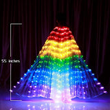 Light Up Wings LED Butterfly Wings Belly Dance Wings with Telescopic Stick for Stage Show Halloween and Christmas Party - Glow-Paradise