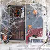 Berenlu 1100 Sqft Spider Web Decoration, Super Stretchy Halloween Spider Web with 65 Extra Fake Spiders, Halloween Decoration, Creepy Halloween Party Indoor Decoration, Halloween Outdoor Decoration - Glow-Paradise