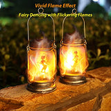 ANGMLN Solar Flame Halloween Lanterns Outdoor Waterproof, 2 Pack Garden Hanging Halloween Fairy Lantern Solar Lights Decor with Flickering Flames for Patio Yard Clearance Halloween Outdoor Decorations - Glow-Paradise