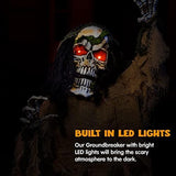 JOYIN Halloween Decoration Animated Zombie Groundbreaker, Light-up Skeleton Zombie Groundbreaker Prop with Creepy Sound for Halloween Outdoor, Lawn, Yard, Patio Decoration, Haunted House Decorationsc - Glow-Paradise
