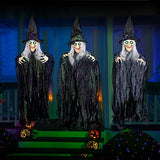 35.3" Halloween Hanging Wicked Witch Decoration (3 Packs), Halloween Hanging Witch Prop Decor for Lawn, Outdoor and Indoor Decorations - Glow-Paradise