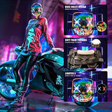 Halloween Purge Mask Light up - CHAOYU LED Scary Face Mask 2 Color Glow Mask with 3 Light Modes Masquerade Costume for Adults Kids Men Women(Orange & Ice Blue) - Glow-Paradise