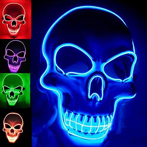 Halloween Mask LED Light up Costumes Scary Mask for Party Supplies Favor - Glow-Paradise