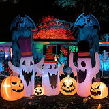 DECORLIFE 8 FT Halloween Inflatables, Pumpkin and Ghost, Halloween Outdoor Decoration with Built-in LED Lights, Blow Up Halloween Decoration for Yard, Lawn, Garden Décor - Glow-Paradise