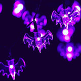 RECESKY 70 LED Bat String Lights - 22.6ft Halloween String Lights, Waterproof Plug in Light for Outdoor, Indoor Decor - Halloween Lighting for Garden, House, Halloween Party Decorations (Purple) - Glow-Paradise