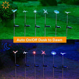 MAGGIFT 6 Pack Outdoor Solar Figurine Lights, Solar Powered Garden Stake Light, Color Changing LED Landscape Lighting, Sparkling Star Flower Hummingbird Butterfly Dragonfly Bee for Patio Yard Pathway - Glow-Paradise