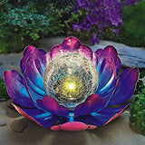 WNP Purple Solar Flower Light Outdoor Decorations,Solar Garden Lights Outdoor Decor,Waterproof Decorative Solar Powered Glass Ball Light with Metal Petal for Yard,Tabletop,Patio,Walkway - Glow-Paradise