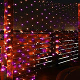 Funpeny Halloween 360 LED Net Lights, 12ft x 5ft 8 Modes Waterproof Connectable Halloween Decorations for Outdoor Garden Party Decor (Purple Orange) - Glow-Paradise
