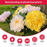 Cmskokm Outdoor Solar Garden Light Yard Decor Garden Garden Decor Solar Flower Lamp Bigger Peony Flower Head Bigger Solar Panel Waterproof Solar Decorative Light for Garden Patio (3 per Box) - Glow-Paradise