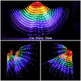 Light Up Wings LED Butterfly Wings Belly Dance Wings with Telescopic Stick for Stage Show Halloween and Christmas Party - Glow-Paradise