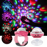 Disco Light, Star Projector Light, Party Ball Lights, Disco Watch for Kids, Mini LED Night Light with Color Changing (Pink) - Glow-Paradise