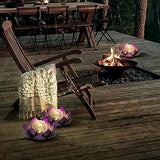 Huaxu Solar Lights Outdoor Garden Decor,Purple Lotus Solar Light,Waterproof LED Crackle Globe Glass Flower Light for Garden,Patio,Yard,Porch,Pathway,Ground,Outdoor Tabletop - Glow-Paradise