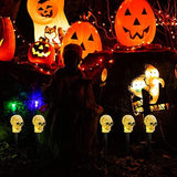 Halloween Decorations Outdoor Lighted Skeleton Skull Halloween, Waterproof & Battery Operated Halloween Garden Yard Pathway for Indoor Outdoor Halloween Décor - Glow-Paradise
