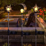Tryme Solar Lights Outdoor Garden Decorations Sun Moon Star Stake Light Decorative Waterproof Warm White LED Yard Decor for Pathway Lawn Patio Courtyard Backyard - Glow-Paradise