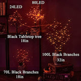 Hairui Lighted Halloween Tree Branches with Timer 70L Orange Fairy Lights, Black Twig Lights Battery Operated 18IN for Indoor Outdoor Halloween Party Decoration - Glow-Paradise