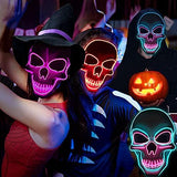 Halloween Scary Mask LED Light Up Mask for Halloween Festival Party with 3 Flash Modes Dual color(Blue Pink) - Glow-Paradise