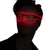 EL-Wire Aviator Shades with Sound Sensor and Clear Lens (Red Color, 1 Per Pack) - Glow-Paradise