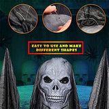 Lamgoa 12.3ft Halloween Ghost Hanging Decorations, Scary Hanging Reaper Motion Voice Activated with Creepy Sound & Glowing Mask Flying Ghost for Haunted House, Yard Home Party Indoor Outdoor Decor - Glow-Paradise