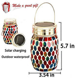 Mosaic Solar Lights Outdoor Hanging Lanterns, Rechargeable Mosaic Solar Lanterns， Outdoor Waterproof Solar Night Lights Table Lamps for Decorations - Glow-Paradise