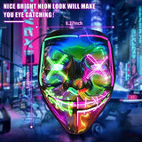 Halloween Purge Mask Light up - CHAOYU 2 Pack LED Mask Scary Face Mask 2 Color Glow Mask with 3 Light Modes Purge Costume for Adults Kids Men Women Masquerade Party(Multicolor Set) - Glow-Paradise