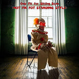 Scary Clown Halloween Decoration Sound Activated Animatronic Creepy Sound, Light Up LED Eyes, Moving Arms & Head, for Scary Halloween Holiday Decor Prop Indoor/Outdoor, Yard Lawn Decorations - Glow-Paradise