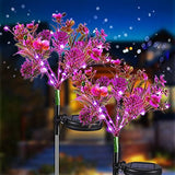 Solar Lights Outdoor Garden Decorative, 2 Pack Solar Powered Phalaenopsis Flowers Lights Design, Upgraded Garden Solar Lights Waterproof IP65, Solar Garden Decorations for Garden, Yard Decor - Glow-Paradise