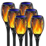Marlrin Solar Lights Outdoor Waterproof Halloween Solar Tiki Torch Light with Flickering Flame Landscape Decoration Large 6 Pack Outside Powered Light Decorative for Garden Patio Yard Pathway Porch - Glow-Paradise