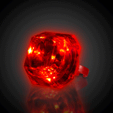 Light-Up Flashing Supersized Diamond Ring (Red Color, 1 Pair Per Pack) - Glow-Paradise