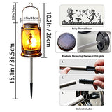 ANGMLN Solar Flame Halloween Lanterns Outdoor Waterproof, 2 Pack Garden Hanging Halloween Fairy Lantern Solar Lights Decor with Flickering Flames for Patio Yard Clearance Halloween Outdoor Decorations - Glow-Paradise