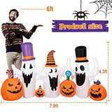 DECORLIFE 8 FT Halloween Inflatables, Pumpkin and Ghost, Halloween Outdoor Decoration with Built-in LED Lights, Blow Up Halloween Decoration for Yard, Lawn, Garden Décor - Glow-Paradise