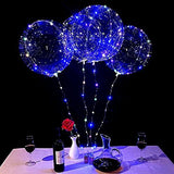 LED Light Up Bobo Baloons 10 Packs, 20 Inches Clear Helium Transparent Balloons 15 pcs, Glow in The Dark Ballons for Christmas Wedding Birthday Valentines Day Halloween Party Decoration - Glow-Paradise
