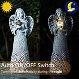 Yiosax Garden Angel Statues Outdoor Decor - Moonrays Solar Angel Figurines Lights Angel Décor for Home，Patio, Yard Art, Memorial & Blessing Gifts,Garden Gifts for Grandma（10.24inch） - Glow-Paradise