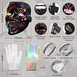 COOFO Led Halloween Mask Light Up Gloves Set,Multicolor Light up Halloween Masks EL Wire Multicolor Glowing Scary LED Halloween Mask for Kids Costume Party - Glow-Paradise