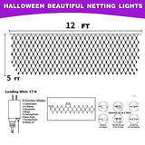 Funpeny Halloween 360 LED Net Lights, 12ft x 5ft 8 Modes Waterproof Connectable Halloween Decorations for Outdoor Garden Party Decor (Purple Orange) - Glow-Paradise