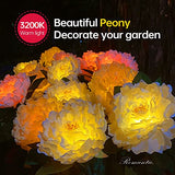 Cmskokm Outdoor Solar Garden Light Yard Decor Garden Garden Decor Solar Flower Lamp Bigger Peony Flower Head Bigger Solar Panel Waterproof Solar Decorative Light for Garden Patio (3 per Box) - Glow-Paradise