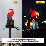 Garden Solar Light Outdoor Decor, Resin Parrot Solar LED Light for Outdoor, Animal Waterproof Light for Flower Fence Lawn Passage Walkway Courtyard Party Decoration, Red Parrot - Glow-Paradise