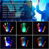 Halloween Scary Mask with LED Gloves Kit, LED Costume Mask EL Wire Light Up Mask for Halloween Costume Festival Cosplay (Green) - Glow-Paradise