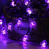 RECESKY 70 LED Spider String Lights - 22.6ft Halloween String Lights, Waterproof Plug in Light for Outdoor, Indoor Decor - Halloween Lighting for Yard, Home, Halloween Party Decorations (Purple) - Glow-Paradise