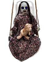 ELAMAS 4.5ft Animatronic Hanging Swinging Doll Halloween Decorations Sound Activated with Creepy Sound, Light Up Eyes, Scary Motion, Haunted House Holiday Decor Prop for Indoor Outdoor Decoration - Glow-Paradise