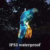 Garden Solar Light Outdoor Decor, Resin Parrot Solar LED Light for Outdoor, Animal Waterproof Light for Flower Fence Lawn Passage Walkway Courtyard Party Decoration, Blue Parrot - Glow-Paradise