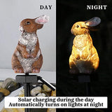 Garden Solar Light Outdoor Decor, Resin Rabbit Solar LED Light for Outdoor, Animal Waterproof Light for Flower Fence Lawn Passage Walkway Courtyard Party Decoration, Rabbit - Glow-Paradise